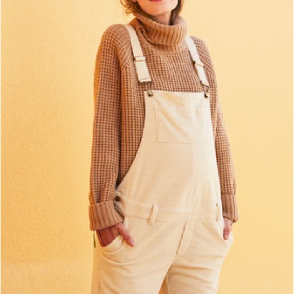 Hatch Cream Overalls with Ivory Straps